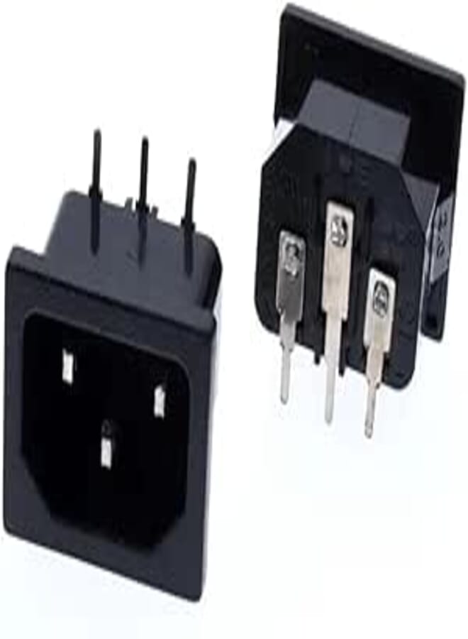 AC 250V 10A Power Socket 3 Pins Male Right Angle On PCB